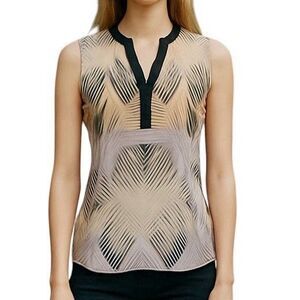 1. State Womens Blouse Sz Small Sleeveless Modern Edgy Office Work Quiet Luxury